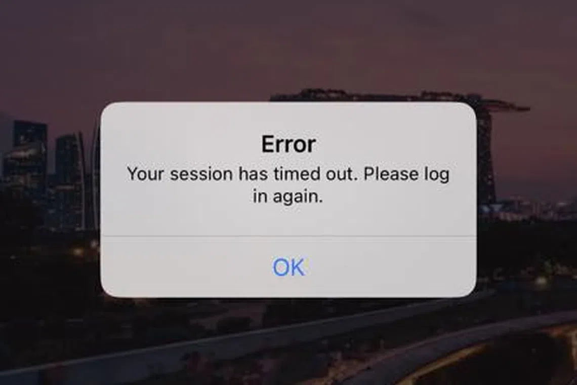 数名读者通报，指他们从早上7时50分左右起，就无法登录PayLah!手机应用，或一直被重复要求重新登录应用。（读者提供）