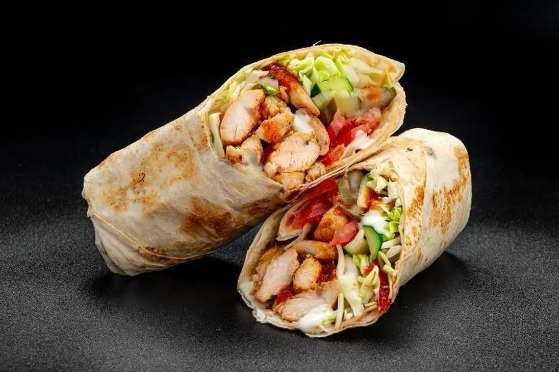 沙威玛在中东地区是很受欢迎的街头小吃，Shandi Global推出的是植物基沙威玛。（主办单位提供）