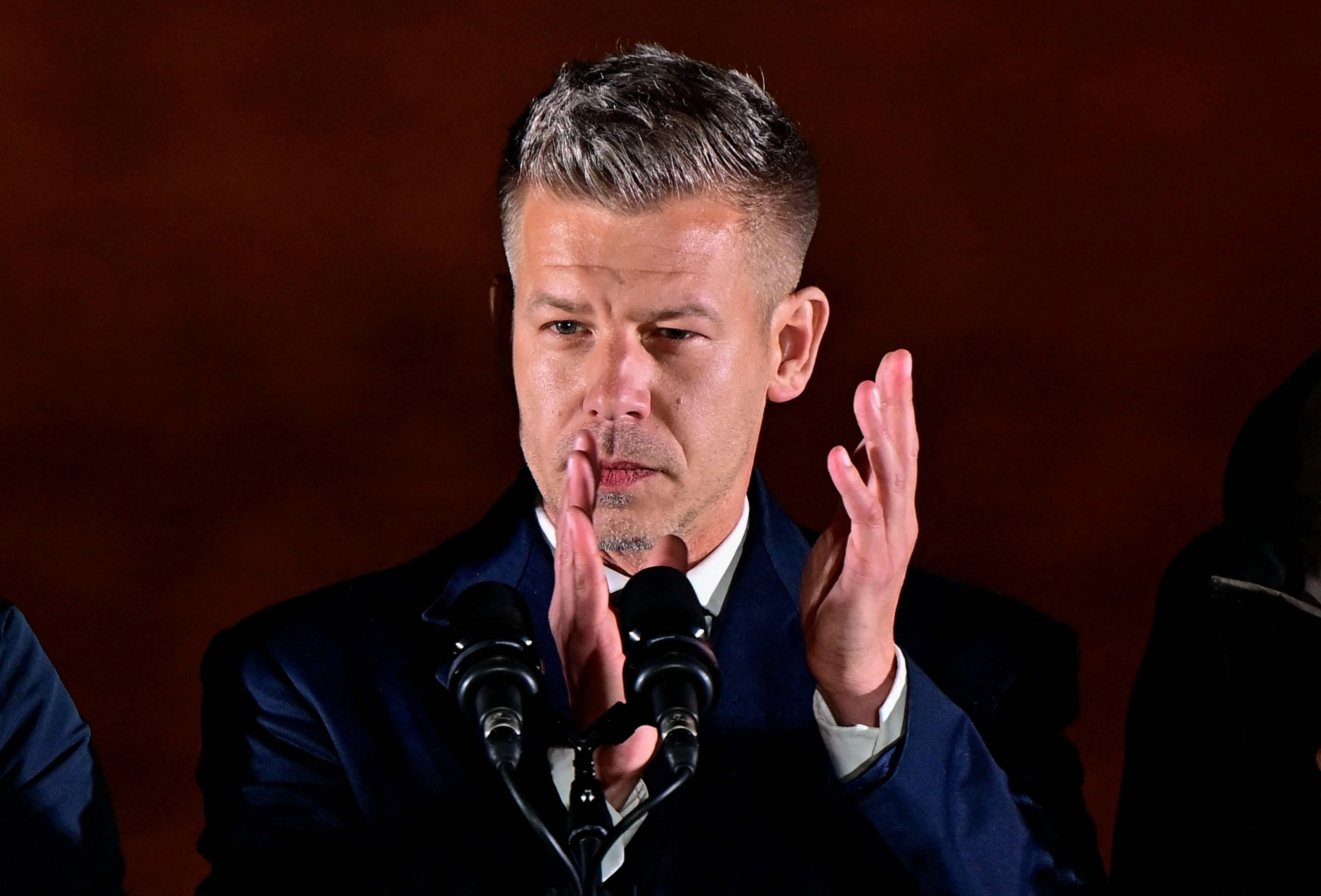 在马扎尔领导下，反对党蒂萨党在选举中获得三分之二多数。（路透社）