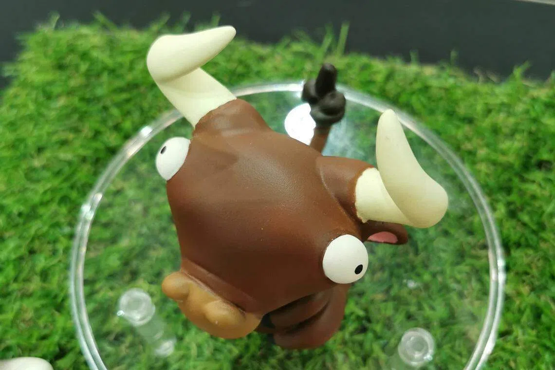 劳兆贤的作品Bull Shit灵感来自烦躁的工作生活。（陈宇昕摄）