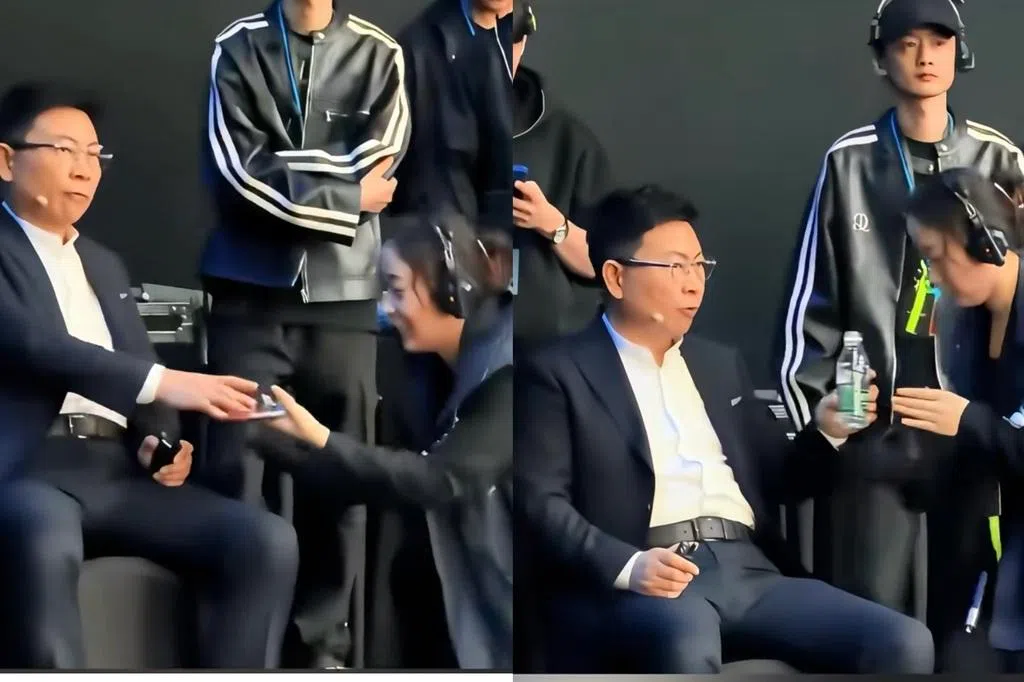 余承东让助理半蹲递水被批耍大牌 张雪力挺被疑“抱大腿”