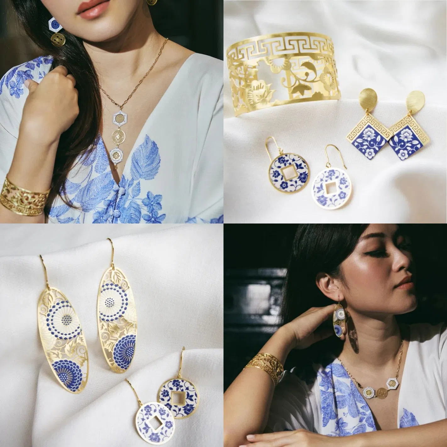 本地首饰品牌Embrace Jewellery新系列以青花色调为灵感。（品牌提供）