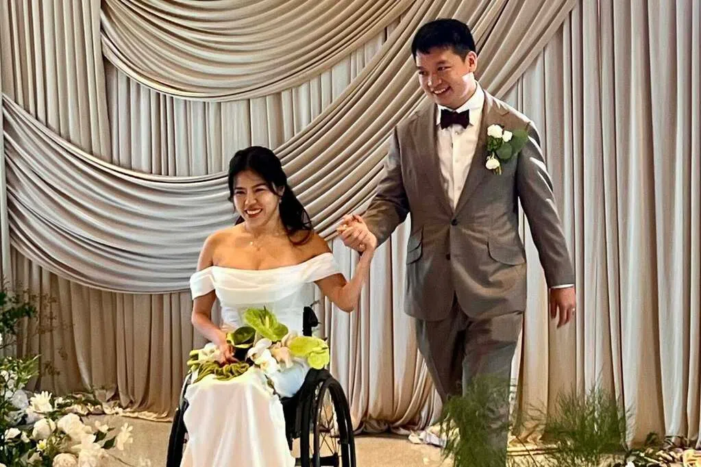 残奥冠军叶品秀与男友完婚 谢健平向新人道贺