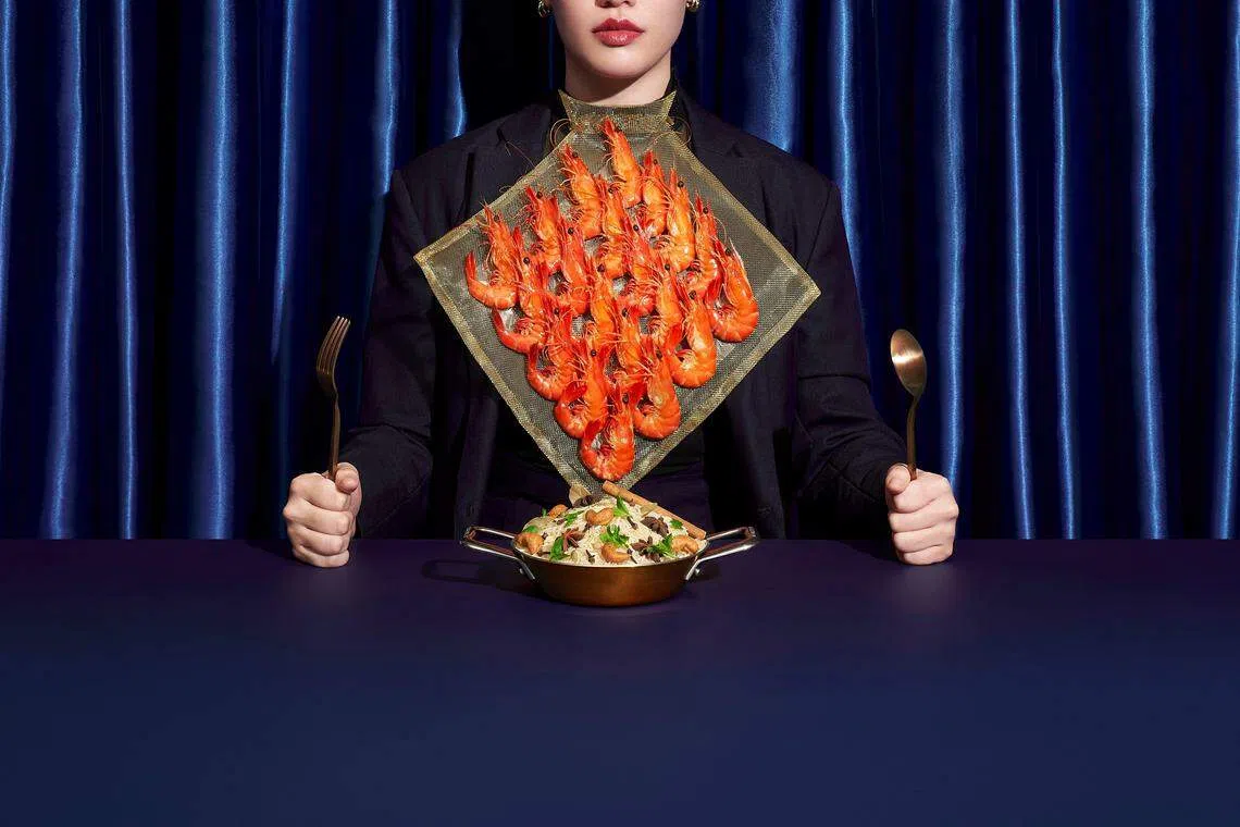 餐馆Racines的虾仁黄姜饭，给于传统黄姜饭新诠释。（餐馆提供）