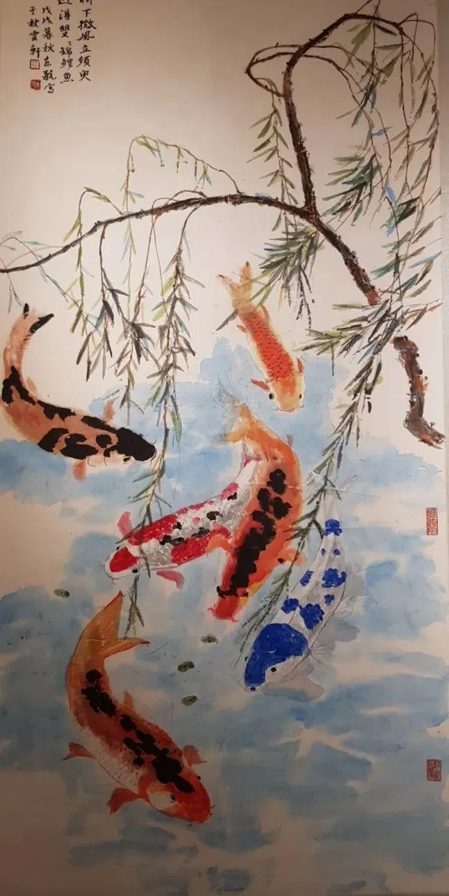江东航指画作品。（视觉艺术中心提供）