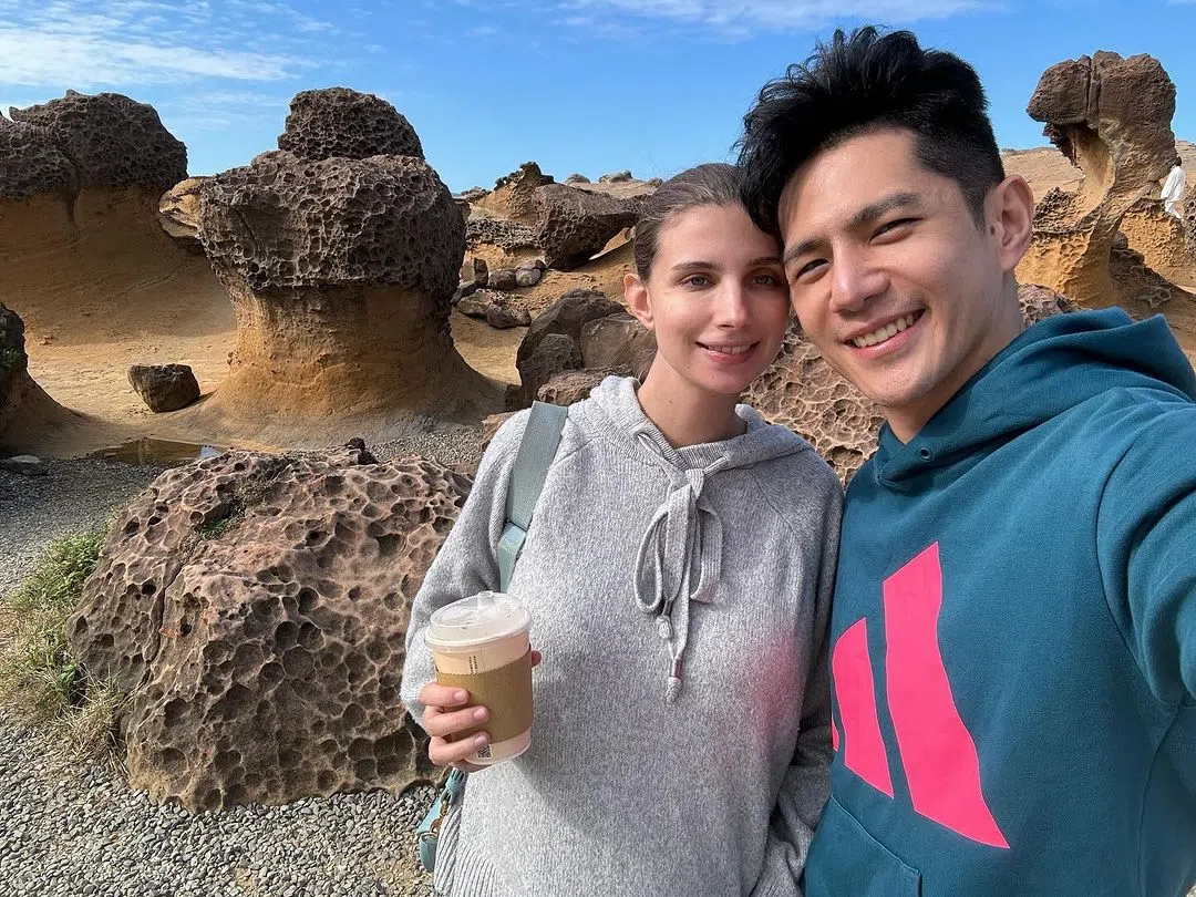 祖雄在老婆佳娜入院待产前，带她到野柳游玩，享受最后一次的二人世界。（取自祖雄IG ）