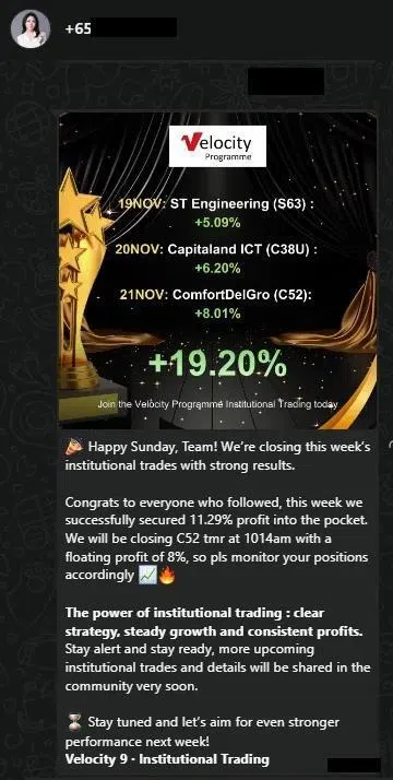 骗子会通过WhatsApp联系受害者，并邀请他们加入聊天群组。（新加坡警察部队提供）