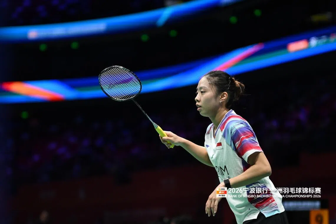 杨佳敏（图）透露，她和安洗莹的关系不错，在比赛前后都有交流，也会在场外保持联系。（亚洲羽毛球锦标赛提供）