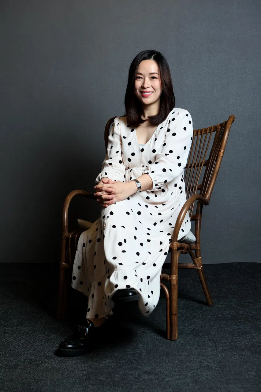 林慧玲不习惯在大银幕上看到自己的脸。（龙国雄摄）