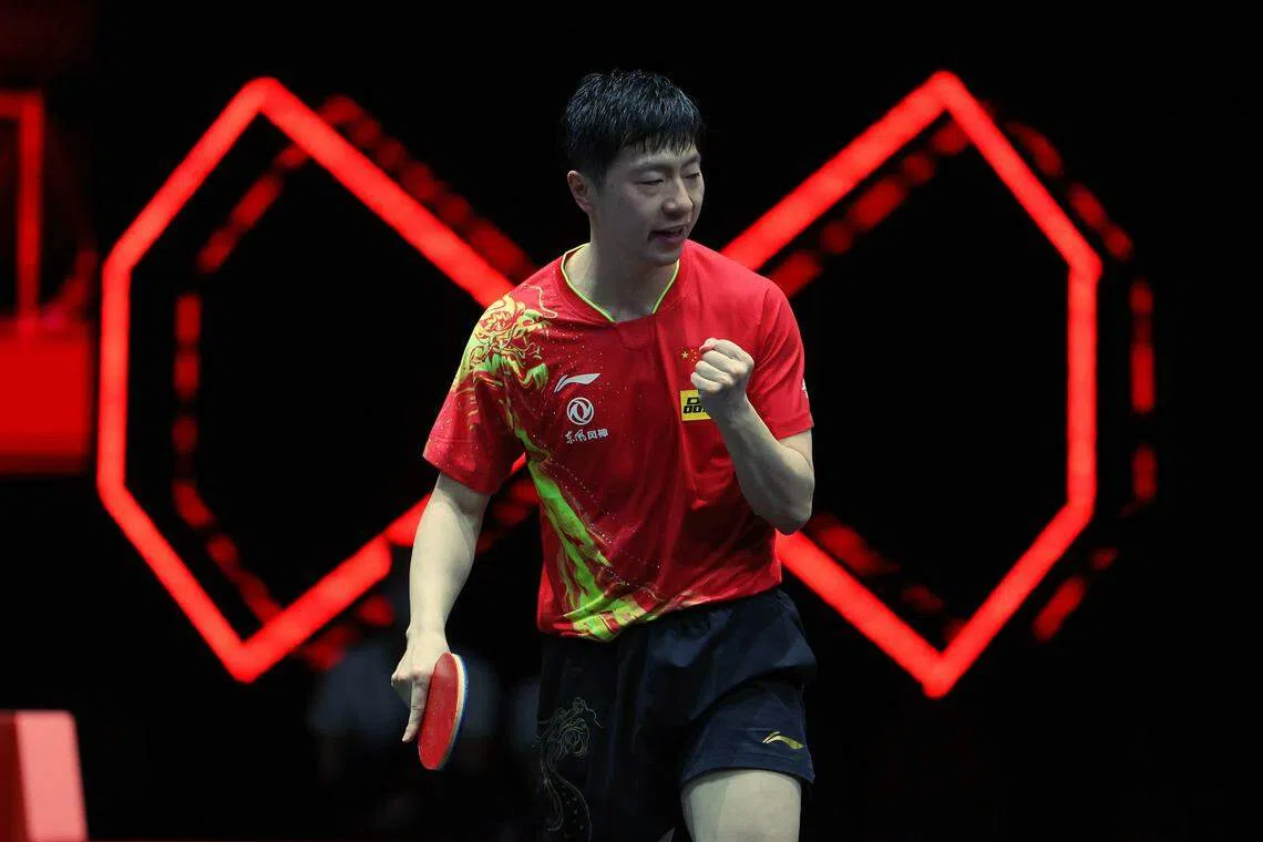 中国乒乓球名将马龙（图）将与队友林高远搭档，出战本届新加坡大满贯男双赛事。（档案照片）