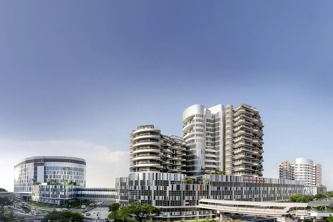 黄廷方综合医院和裕廊社区医院若连接上吉宝的区域供冷系统，每年可节省2％的能源使用、减少碳排放，并在30年内节约超过700万元的成本。（黄廷方综合医院提供）