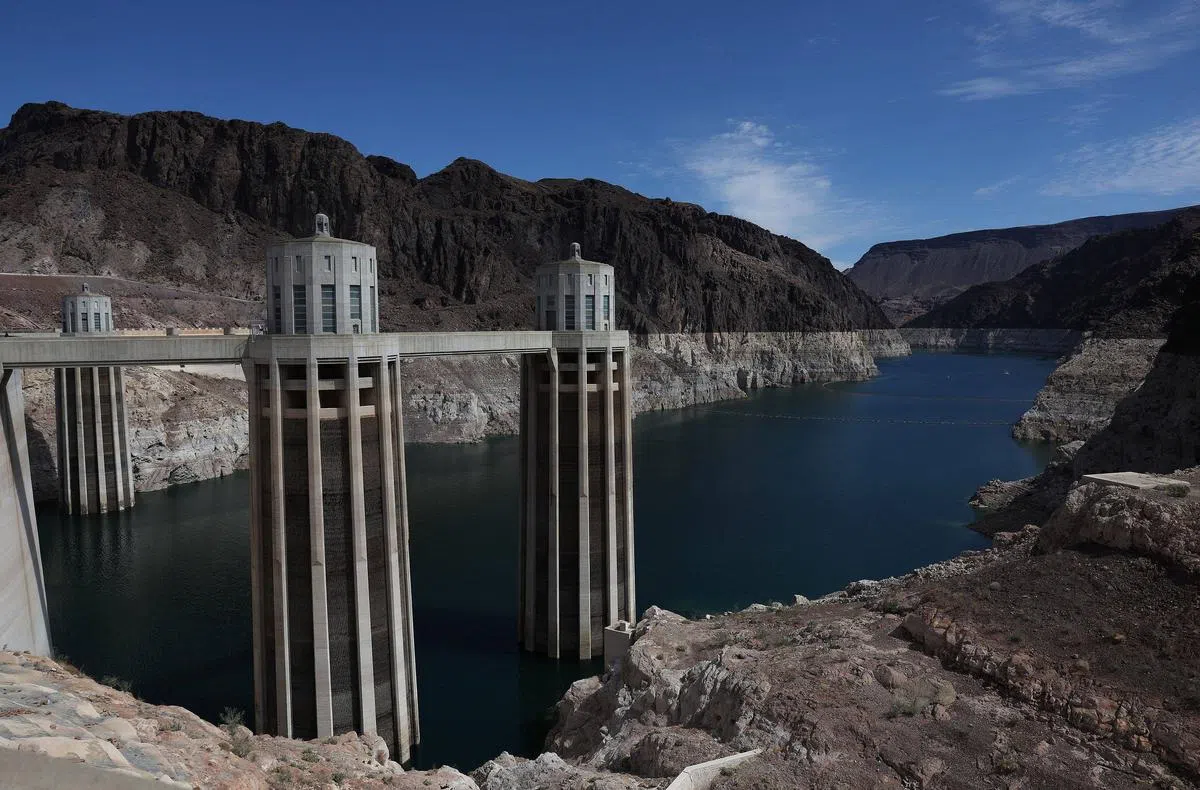 米德湖水位大幅度下降。（法新社）