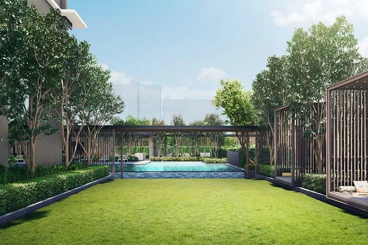 发展商规划出的闹中取静般的空中花园，让住户在都市的喧闹中还能保有难得的宁静，成为都市人心仪的居住环境。（构想图/星狮地产提供）