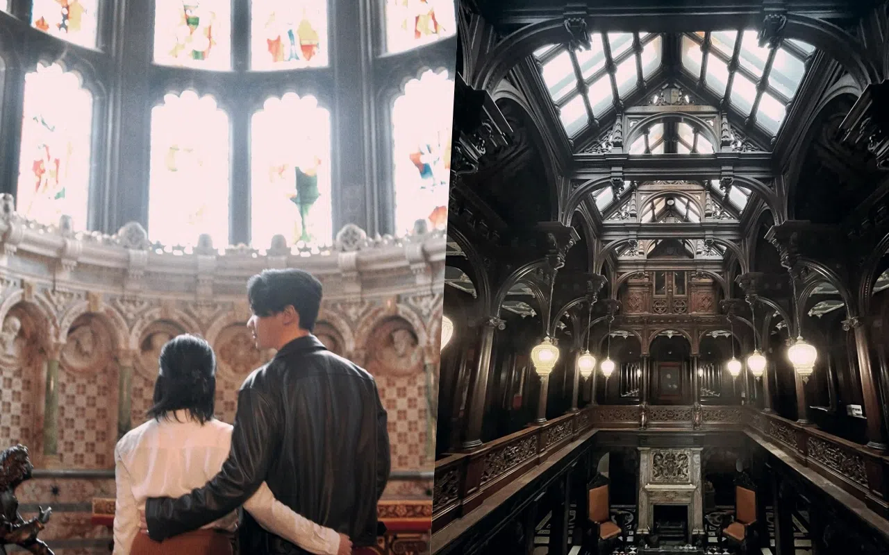 陈熙（右）在英国北部克鲁小镇的古教堂中向日籍女友Mimi求婚。（取自陈熙IG）