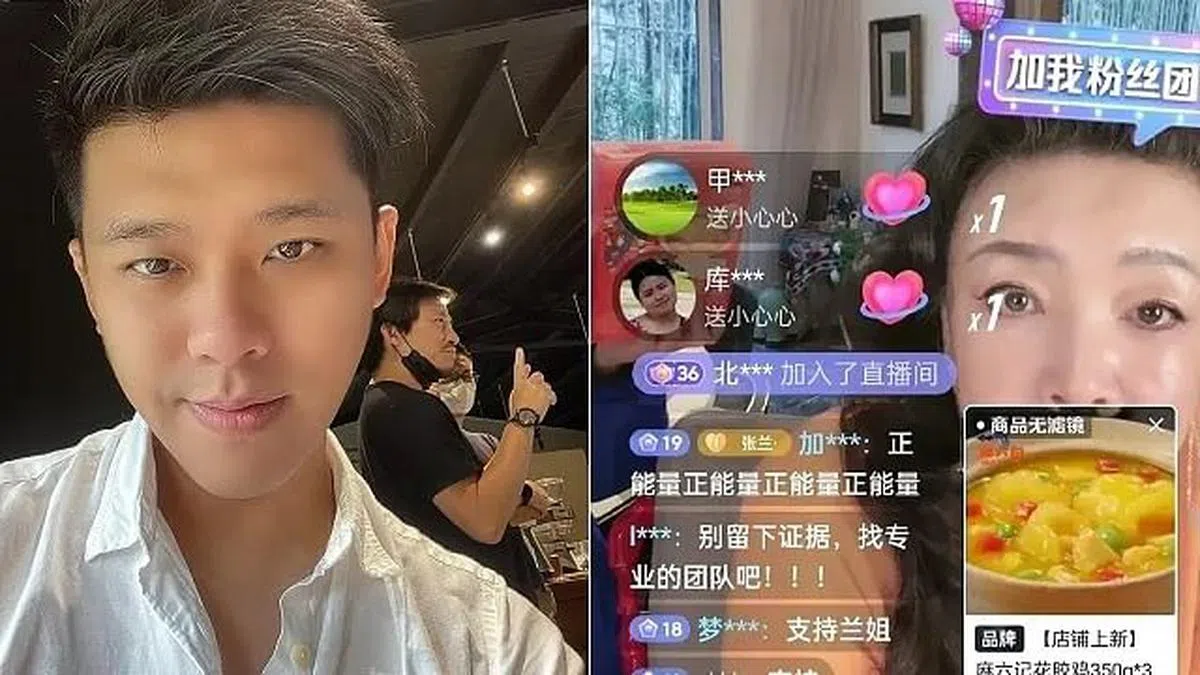 张兰（右）在直播中指狗仔葛斯齐收了大S的钱。（互联网）