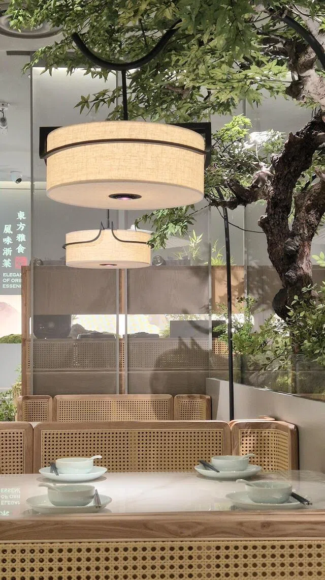 诺维娜新开的绿茶餐馆，洋溢雅致江南气息。（陈爱薇摄）