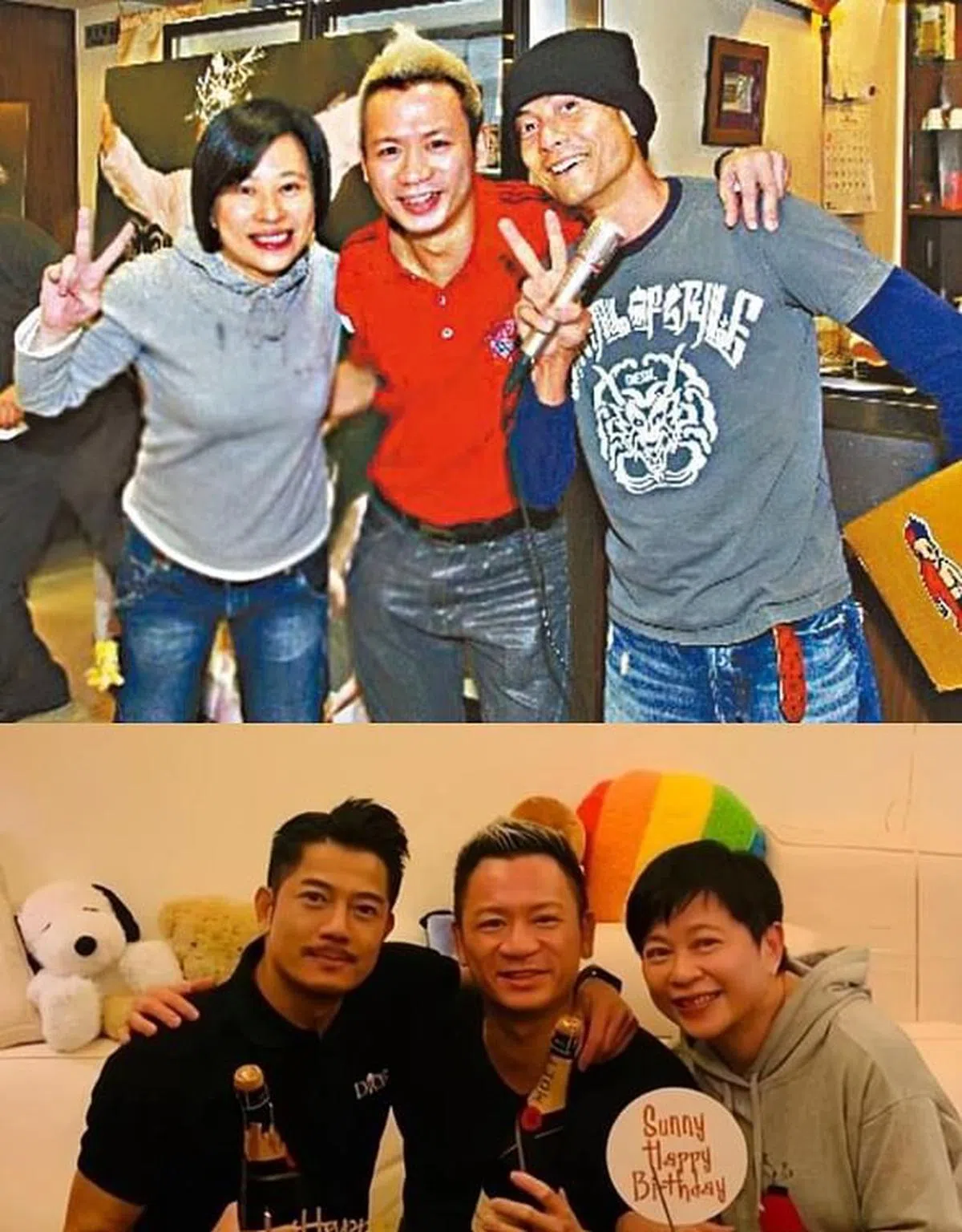 小美、郭富城及排舞师Sunny Wong合照。（图/互联网）