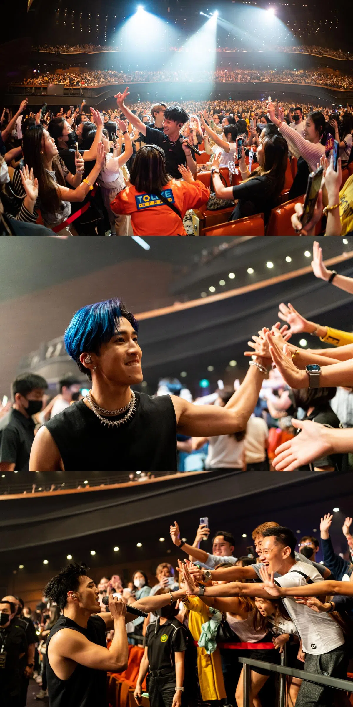 五坚情现身观众席与粉丝近距离互动。（CK Star Entertainment提供）