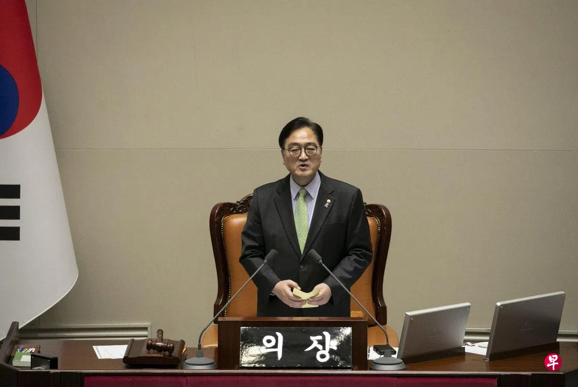 韩国国会议长启动紧急戒严事态国政调查| 联合早报