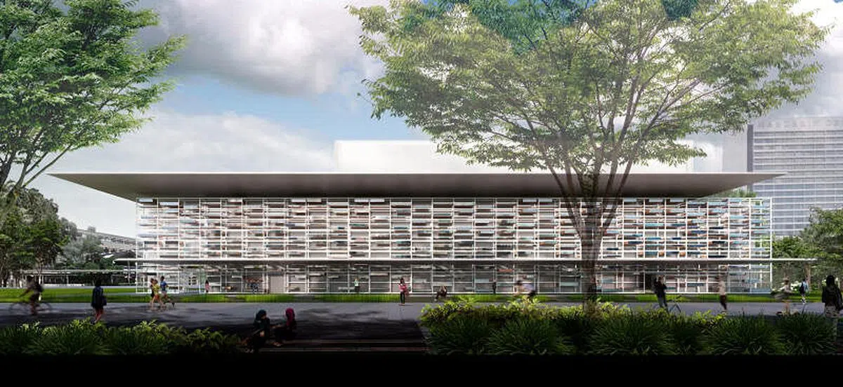 水滨剧院外观和房顶已基本完工。（设计师构想图／滨海艺术中心提供）