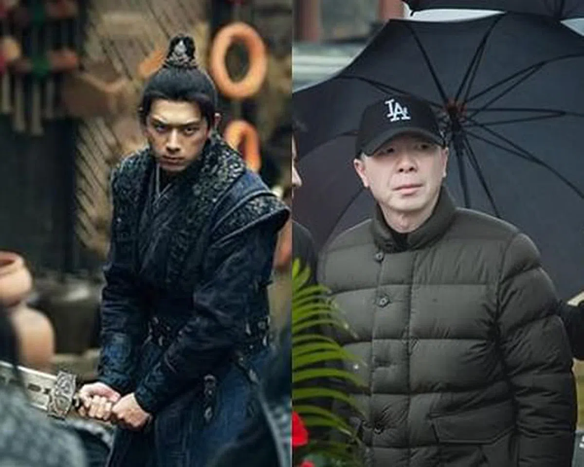 冯小刚（右）监制李现主演的《剑王朝》。（剧照 / 互联网）