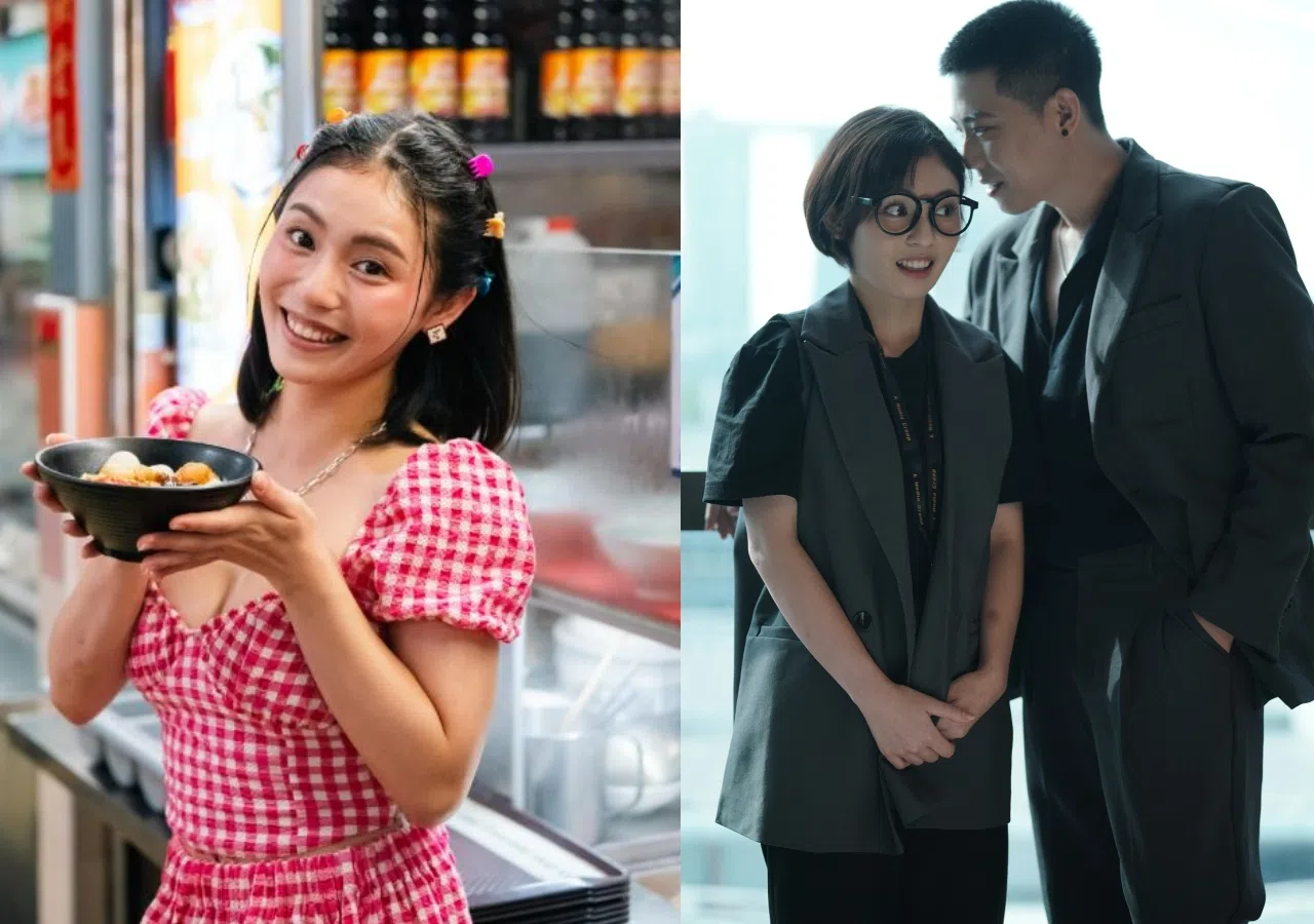 曾晓晴之前在新加坡电影《小贩之王》（左）中演出，最近更参演微短剧《霸总爱上我的妈》。（档案照）