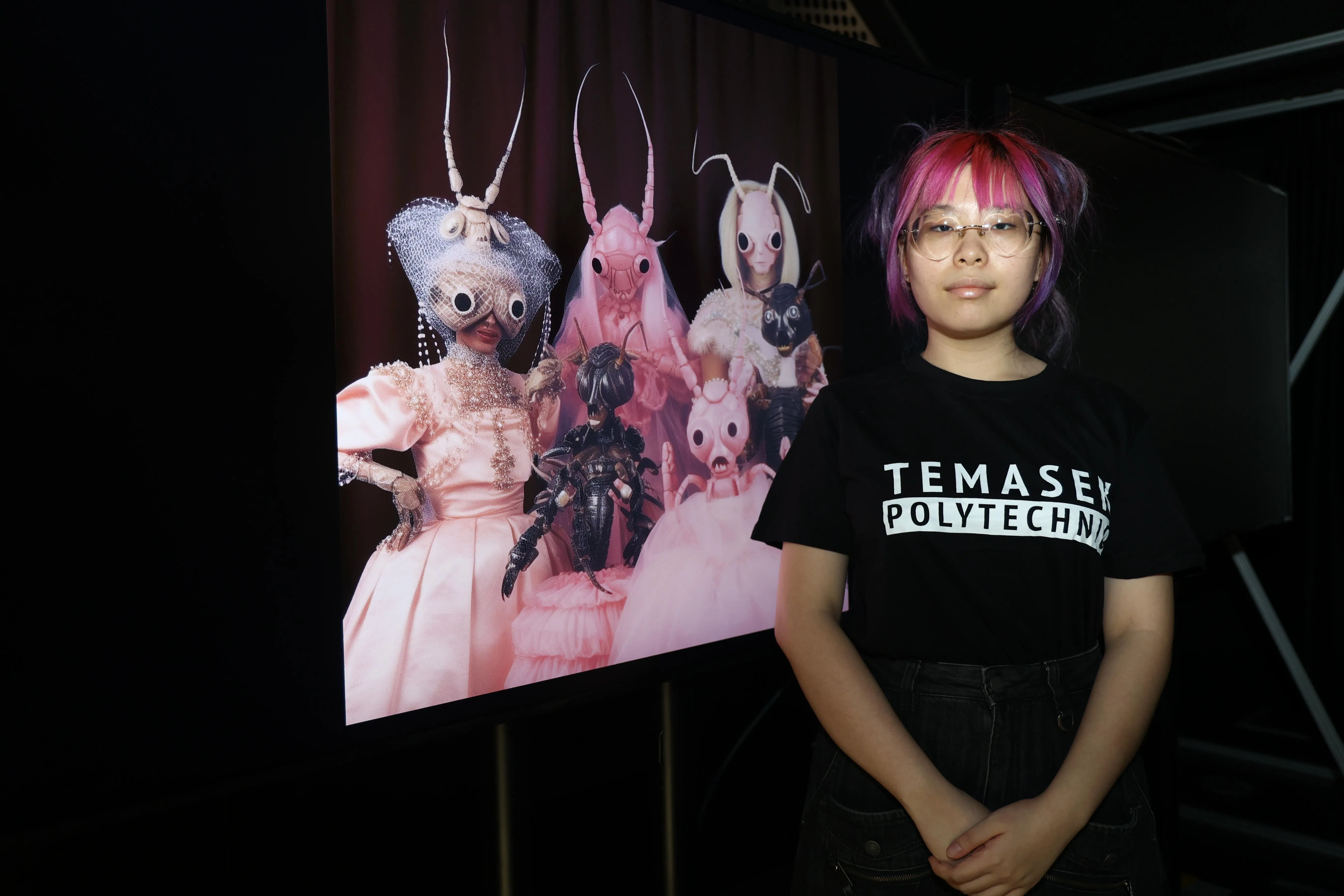 何叡禛从包容性概念出发，呈现让昆虫当模特的奇思妙想。（郑一鸣摄）