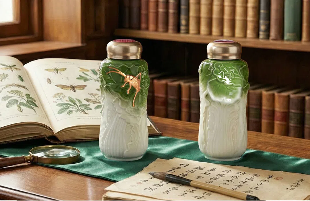 台湾活瓷品牌“乾唐轩”水壶，用立体浮雕手法再现国立故宫博物院馆藏“翠玉白菜”。（Acera图片）