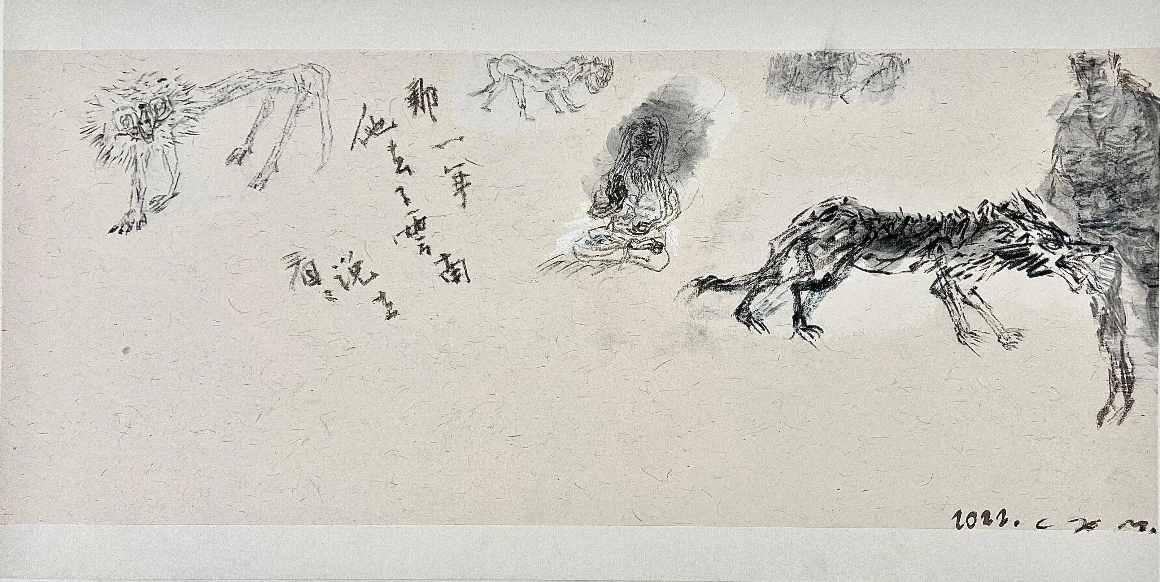 陈心懋《游园惊梦系列之55》借猛兽寓意疫情的凶险。（谁先觉提供）