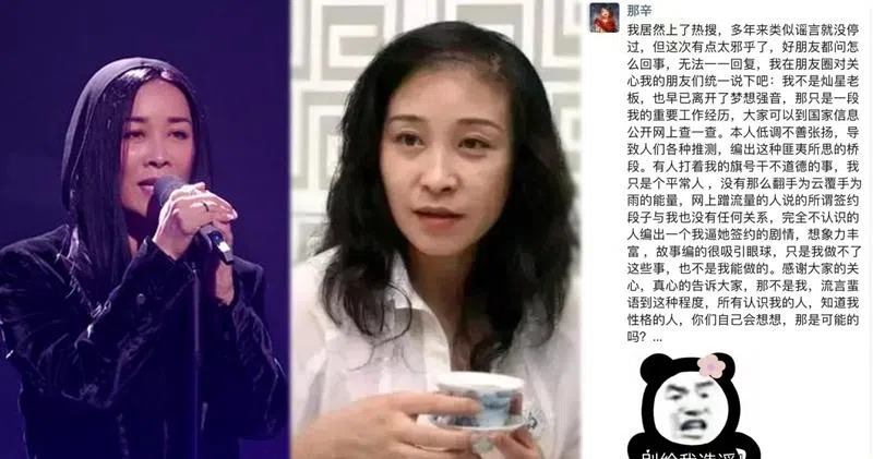 那英（左起）和姐姐那辛被卷入《中国好声音》争议，后者发微博澄清。（互联网）