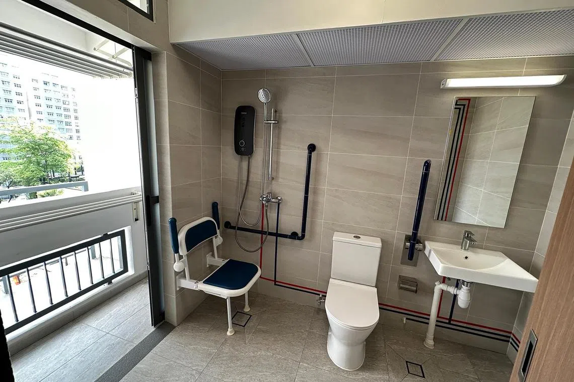 社区关爱组屋单位融入亲乐龄设计，还配有紧急呼叫服务和社区活动。（取自许连碹脸书）