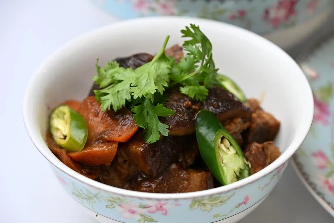 The Peranakan Club的娘惹卤猪肉。（餐馆提供）