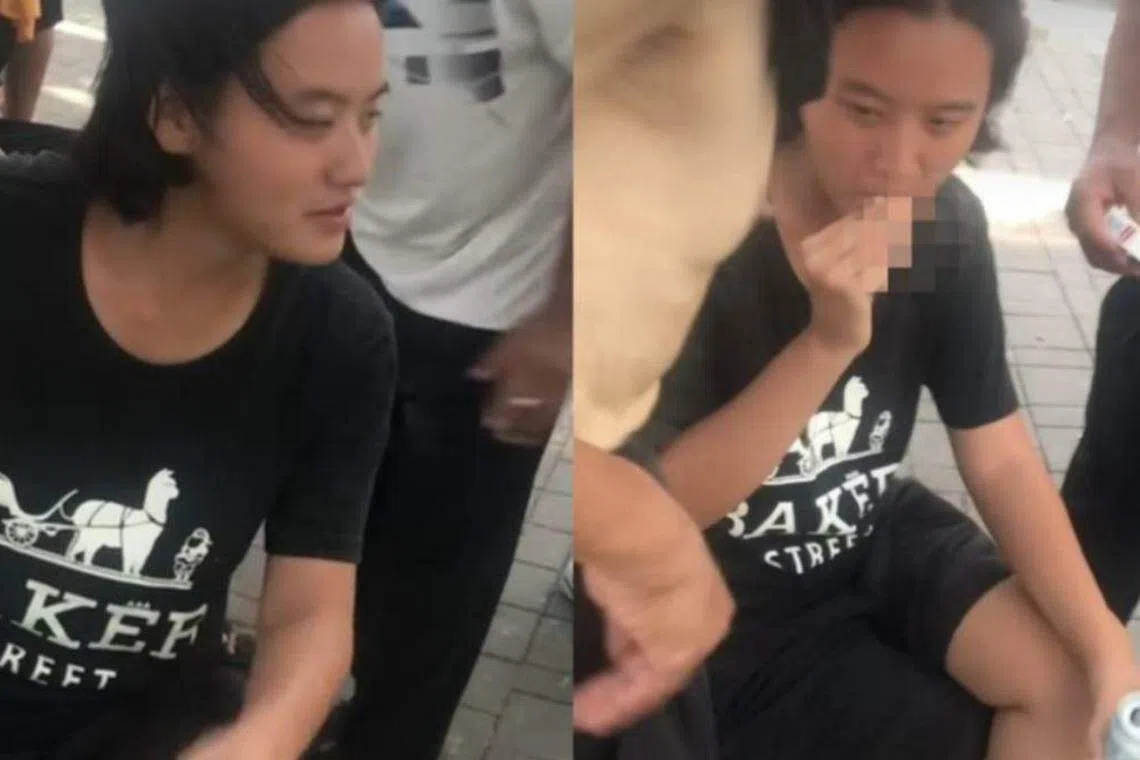 林靖恩近日在公园被老汉包围，引起关注。（互联网）