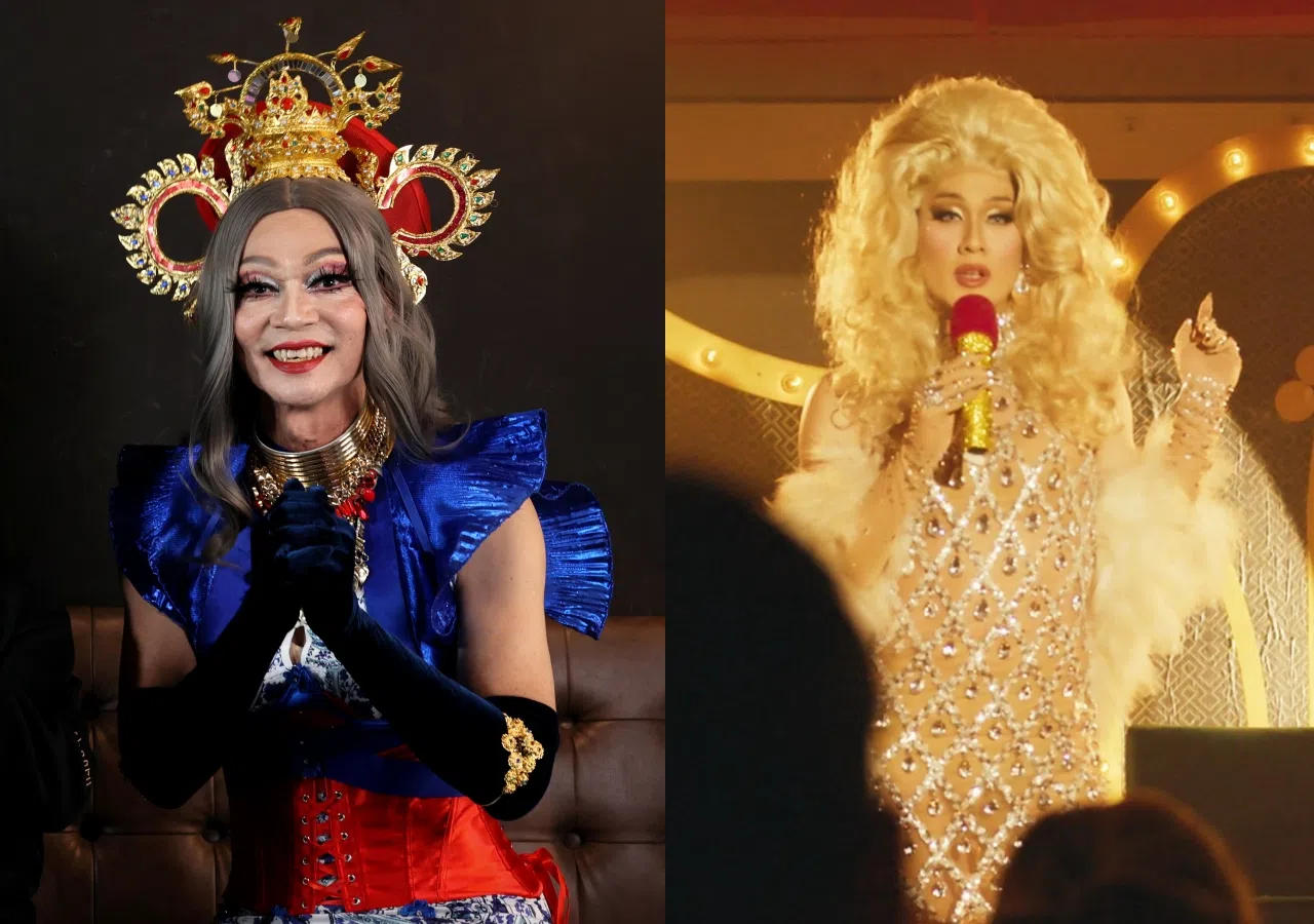 导演王国燊打造的两位“变装皇后”，若在金马同台将是亮点。左图为《男儿王》李国煌，右图为《好孩子》许瑞奇。（档案照、嘉华院线提供）