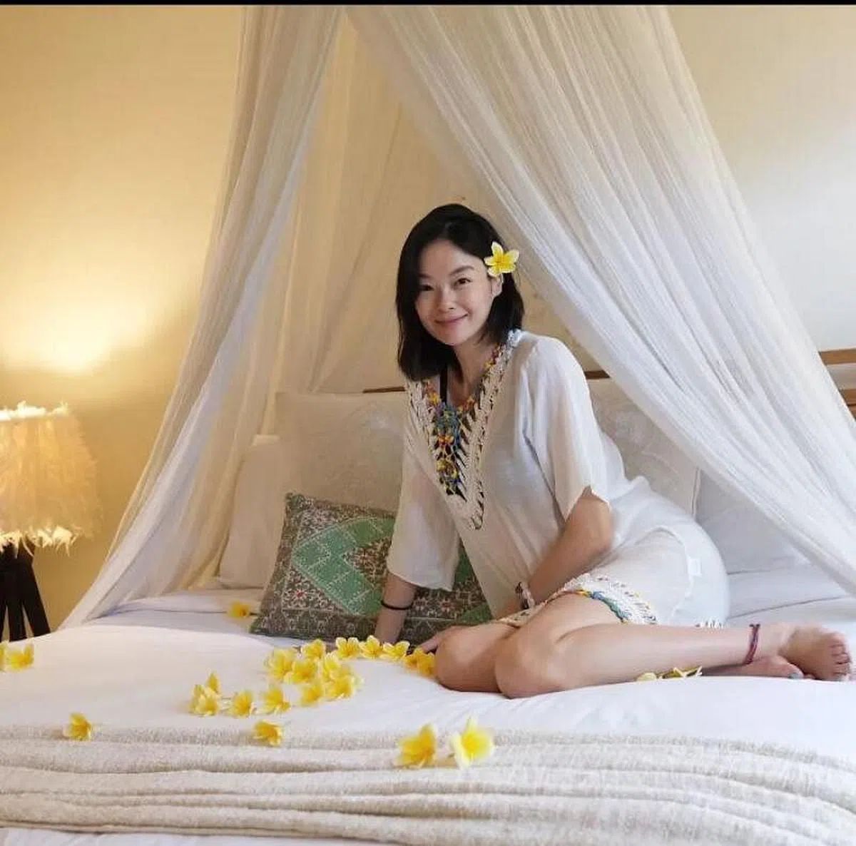 沈琳宸到峇厘岛度假充电后，带着满满的正能量期待二宝的到来。（图片取自沈琳宸IG）