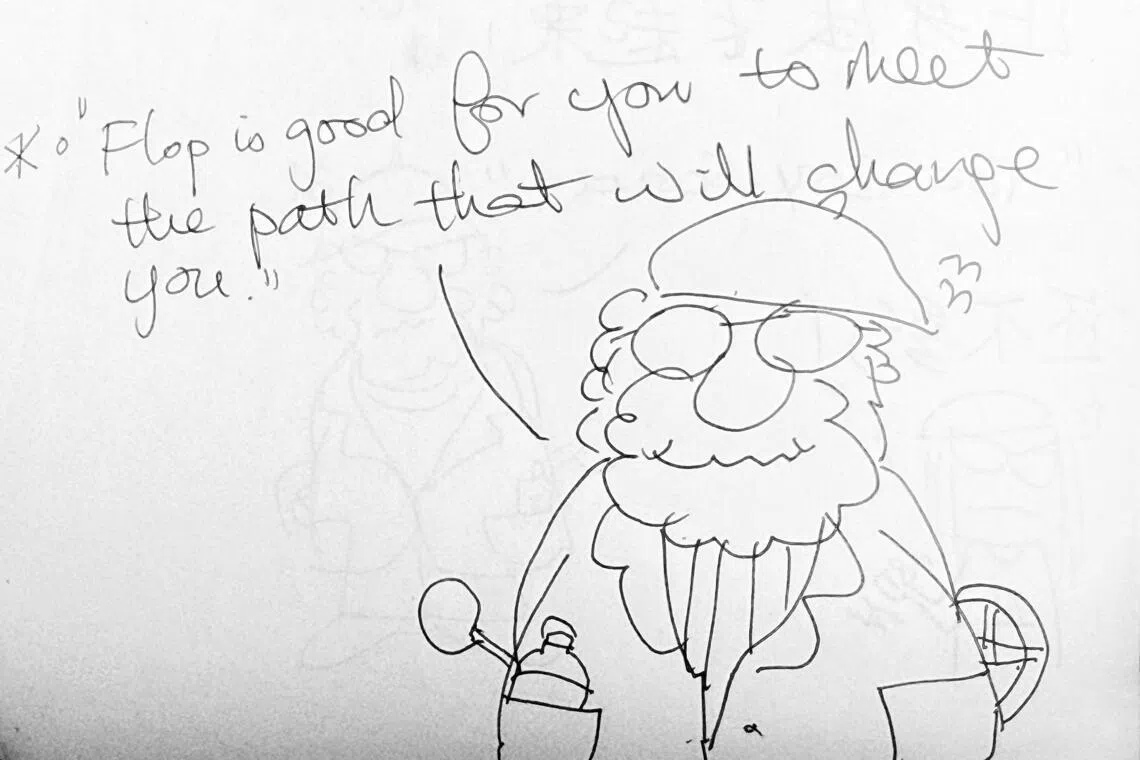 刘晋旭在法国上课时的插图笔记。（受访者提供）