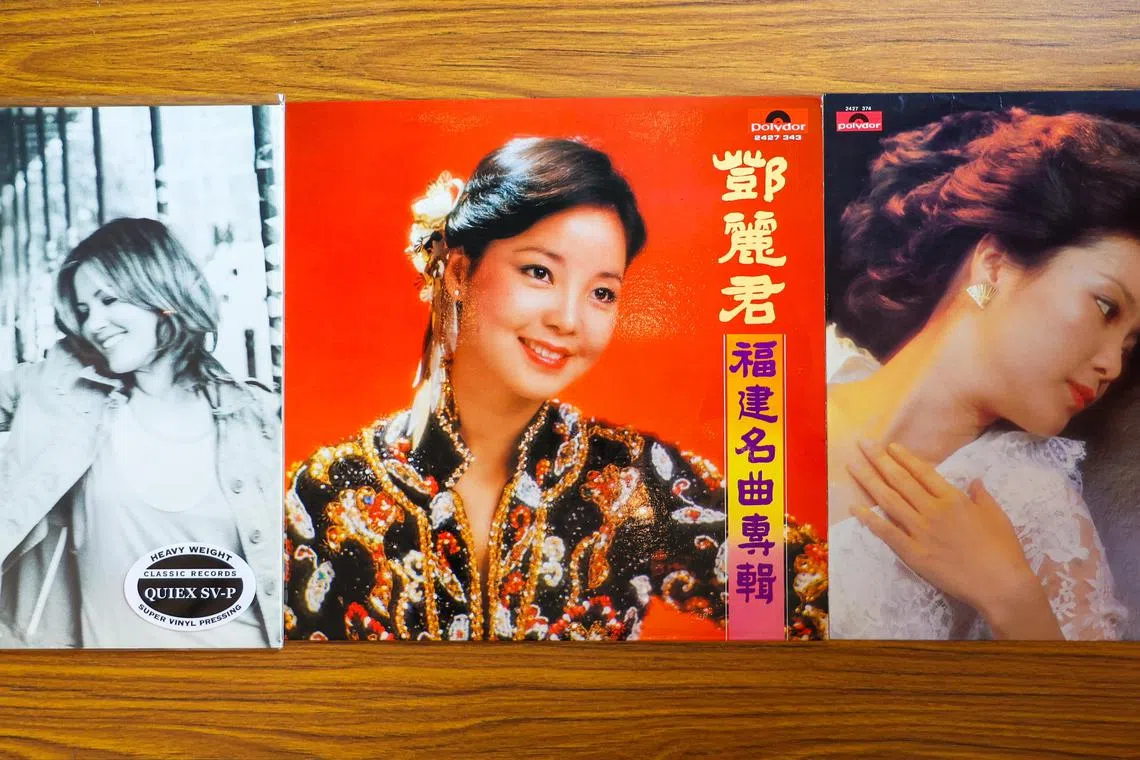 Cherry Lane Records有不少邓丽君黑胶唱片。（林明顺摄）