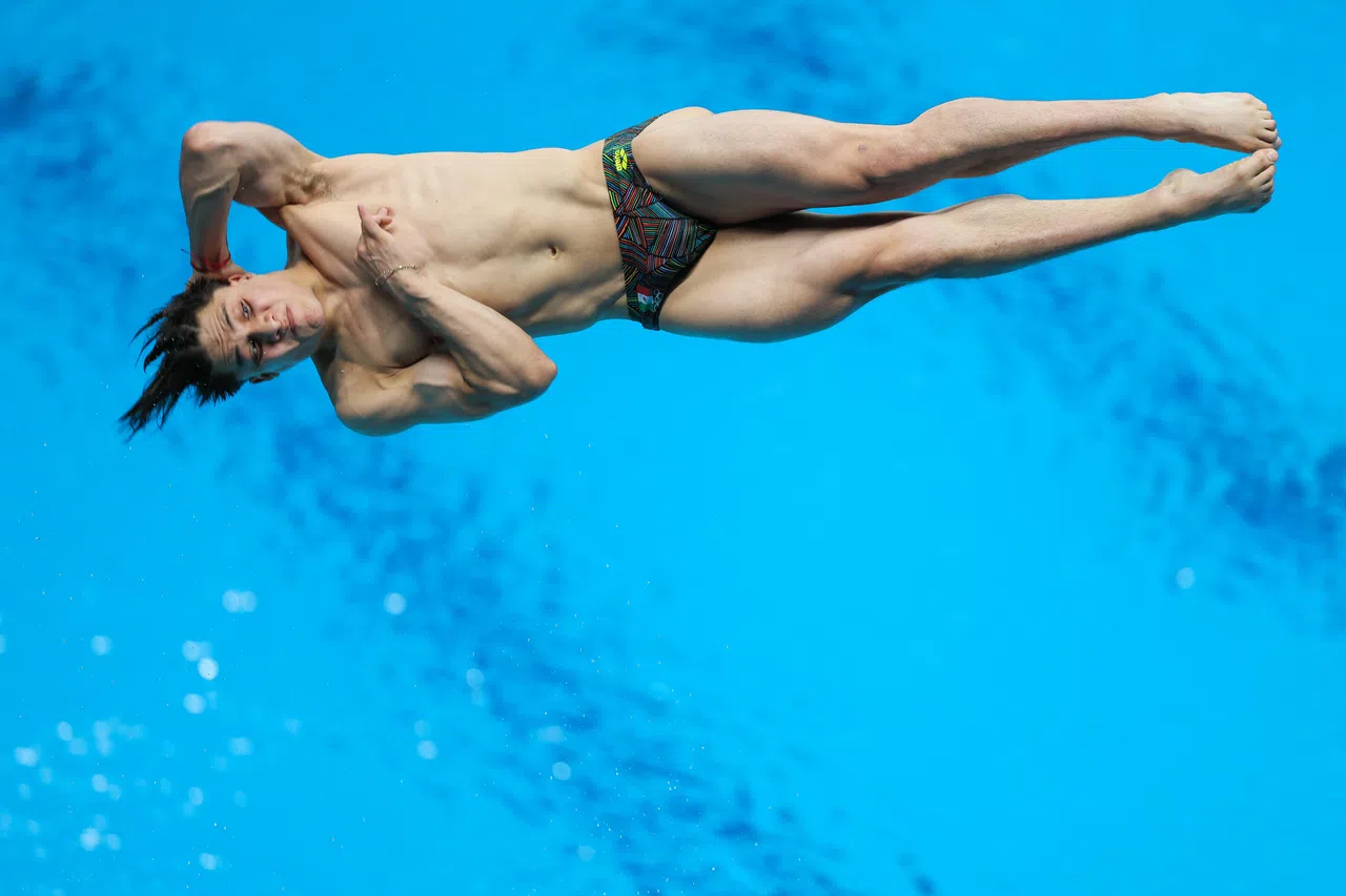 墨西哥选手奥尔韦拉是多哈世锦赛男子一米板的冠军，他对这次没能卫冕感到遗憾。（张俊杰摄）