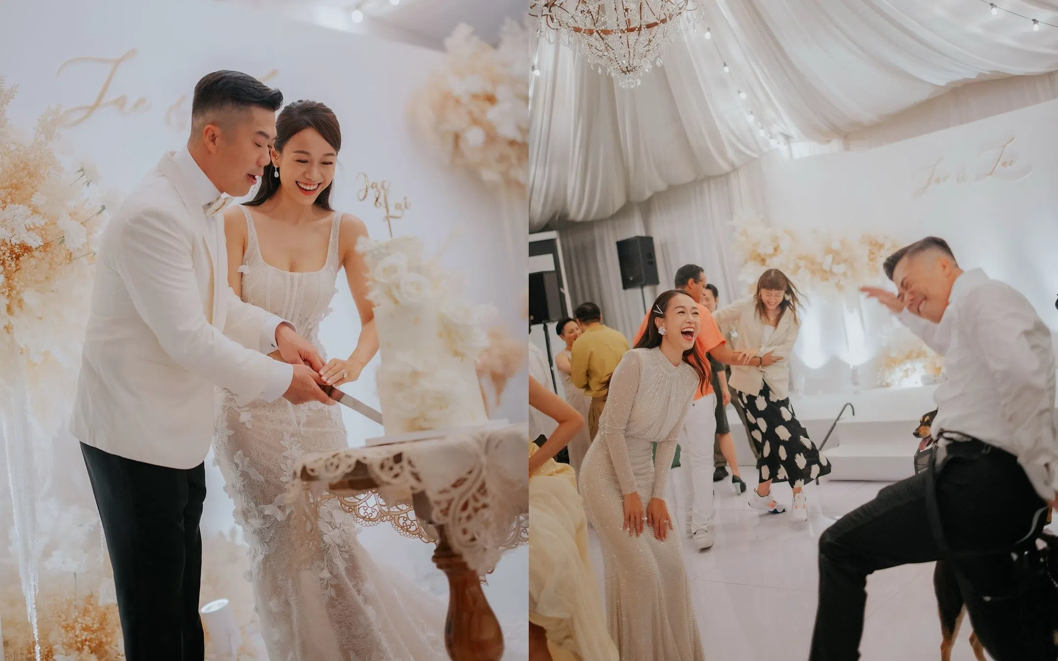 黄心颖晒出多张未公开过的婚礼照片，庆祝纸婚。（取自黄心颖IG）