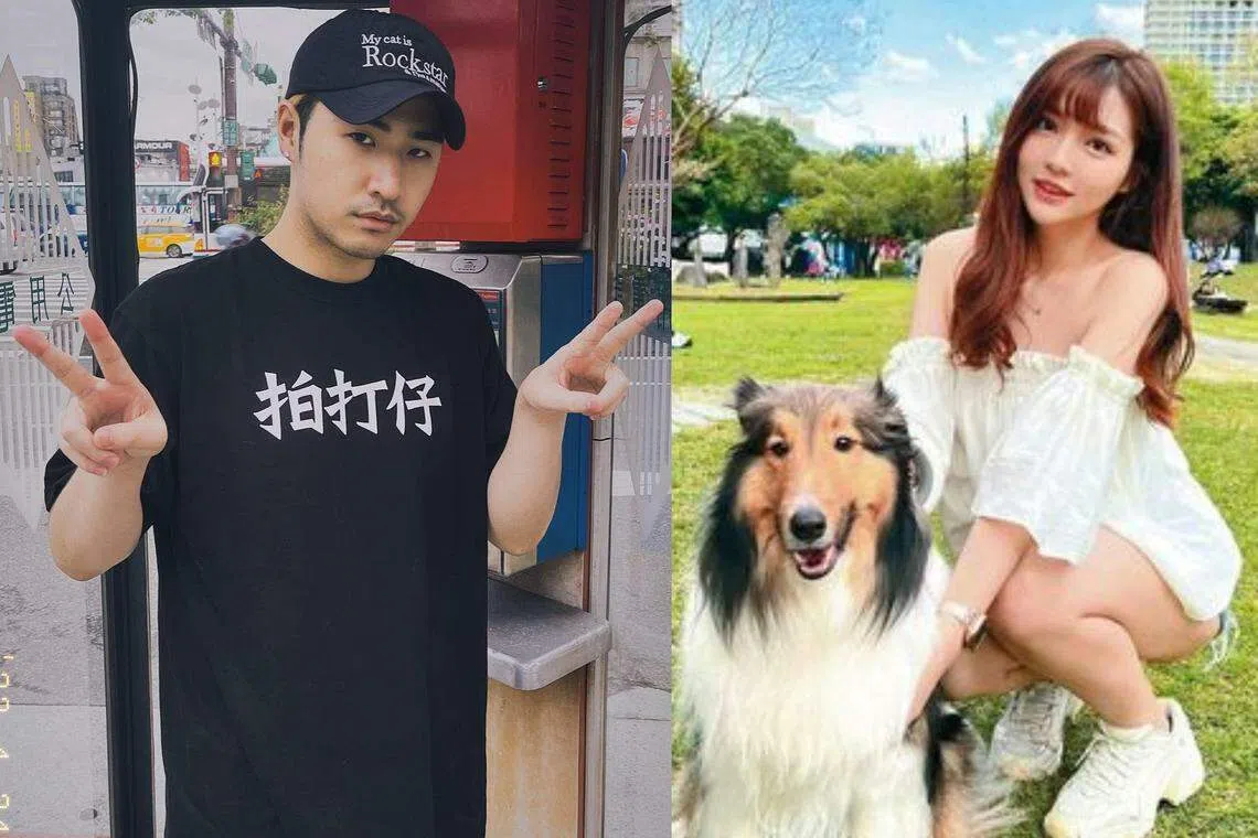 鹿希派与新女友“惠惠”卢鼎惠被目击十指紧扣遛狗。（鹿希派IG，互联网）