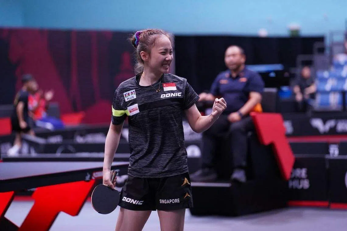 我国17岁乒乓球球员舒麟茜（图）在U19女单半决赛逆转战胜中国球员张翔宇，晋级决赛。（王晨晓摄）