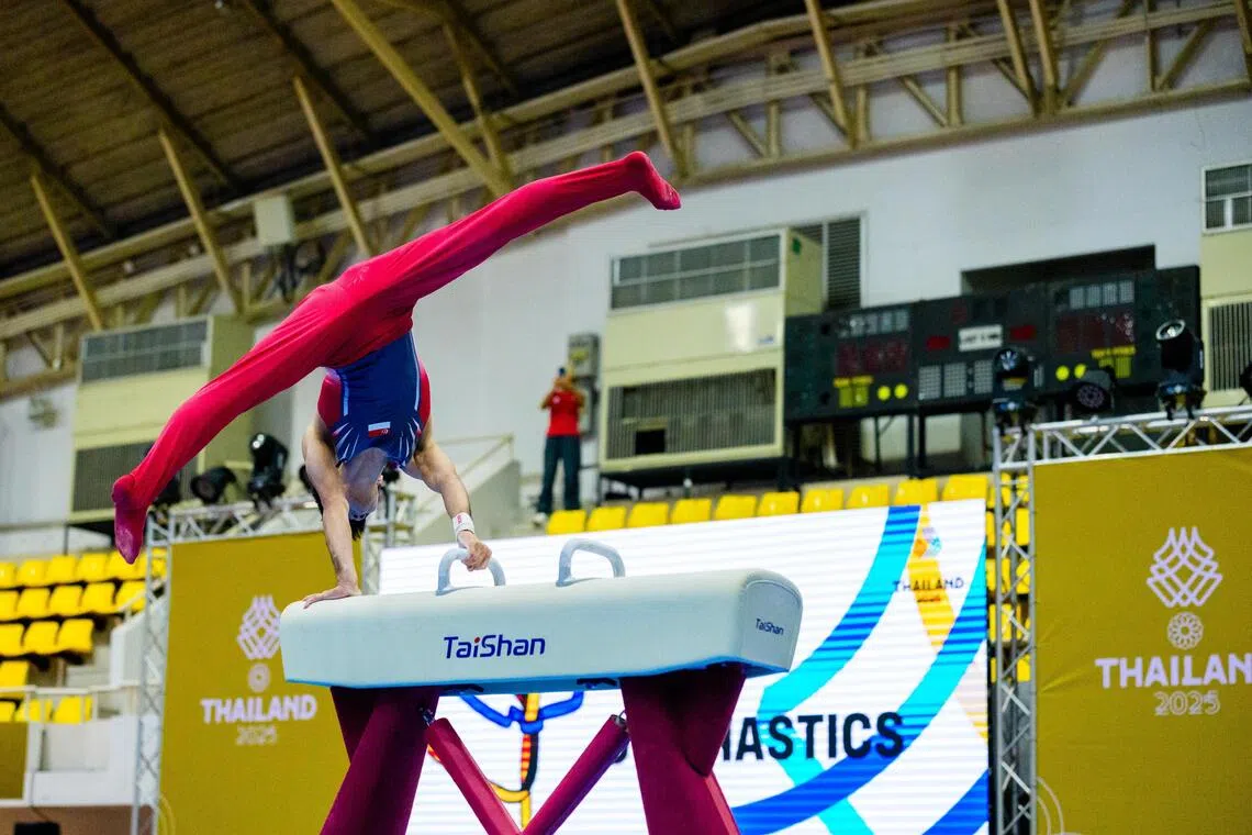 潘安胜在决赛以13.1分，拿到个人首枚东运会奖牌。（新加坡体育理事会提供）