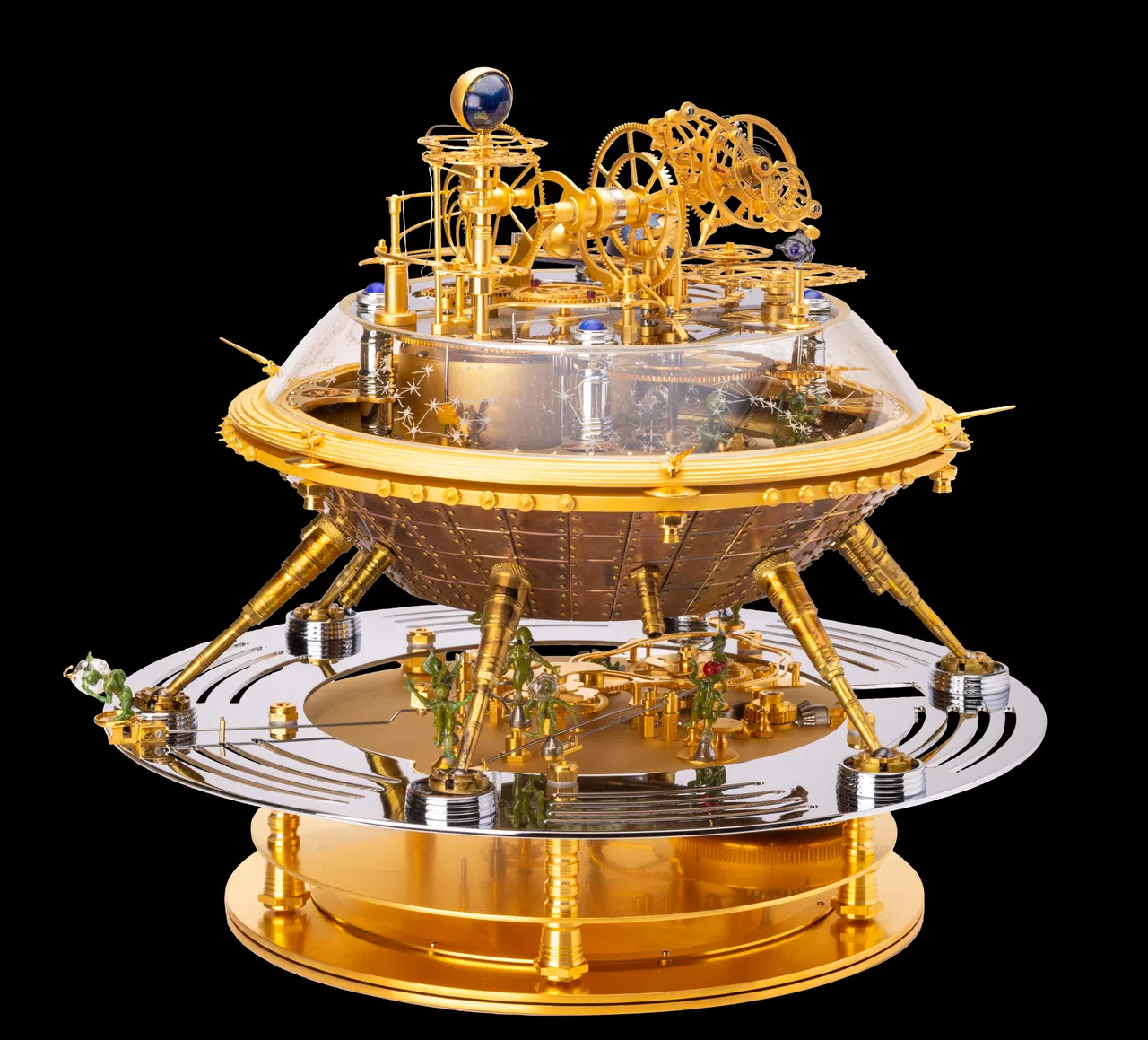 Miki Eleta把“时间宇宙”拆解重组，创作出堪称“机械雕塑”的BY 21DEZ12ME。（GPHG提供）