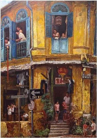范少华油画《安祥山上的新年》。（画廊提供）