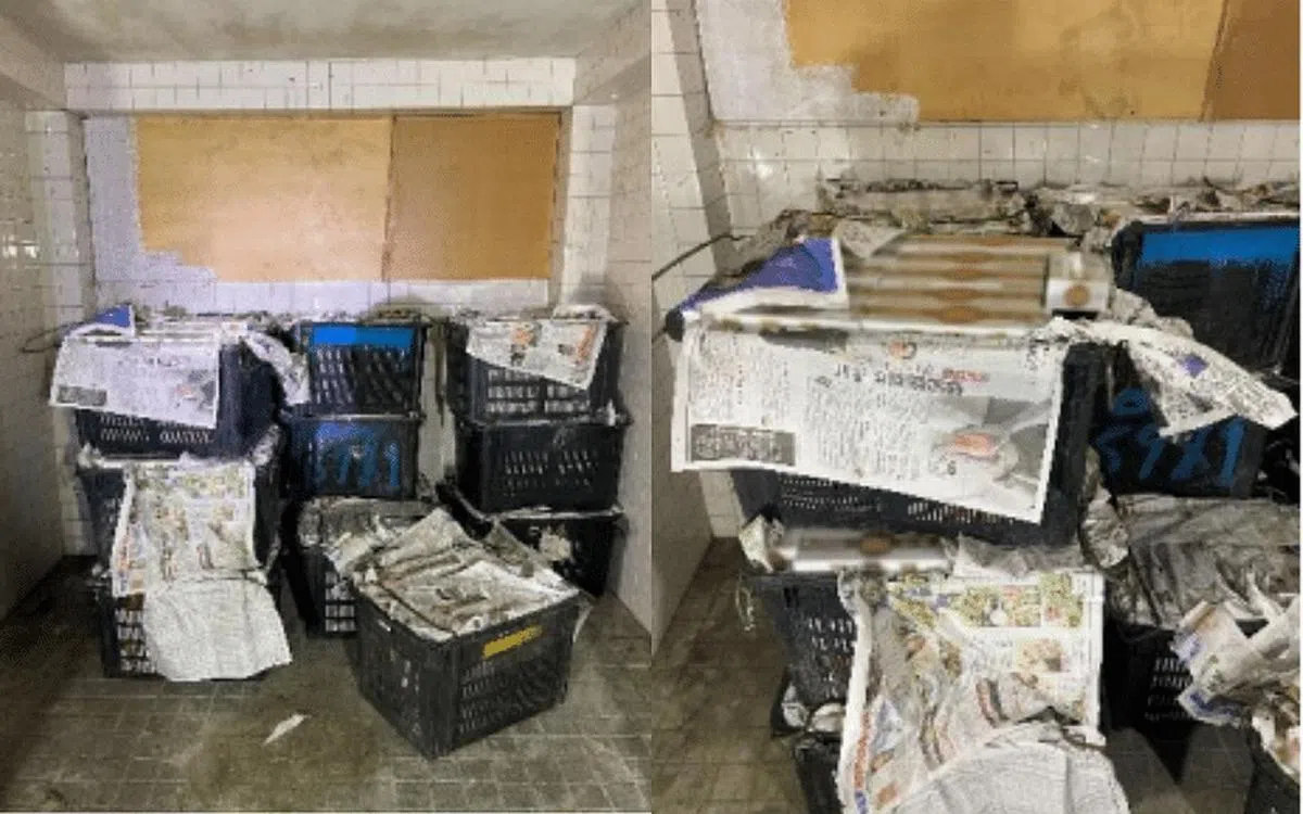 关税局上星期四（22日）到卡尔圈（Gul Circle）一带展开突击行动，在一栋空置的工业大楼的两个单位里分别起获1097条和1400条漏税香烟。（新加坡关税局提供）