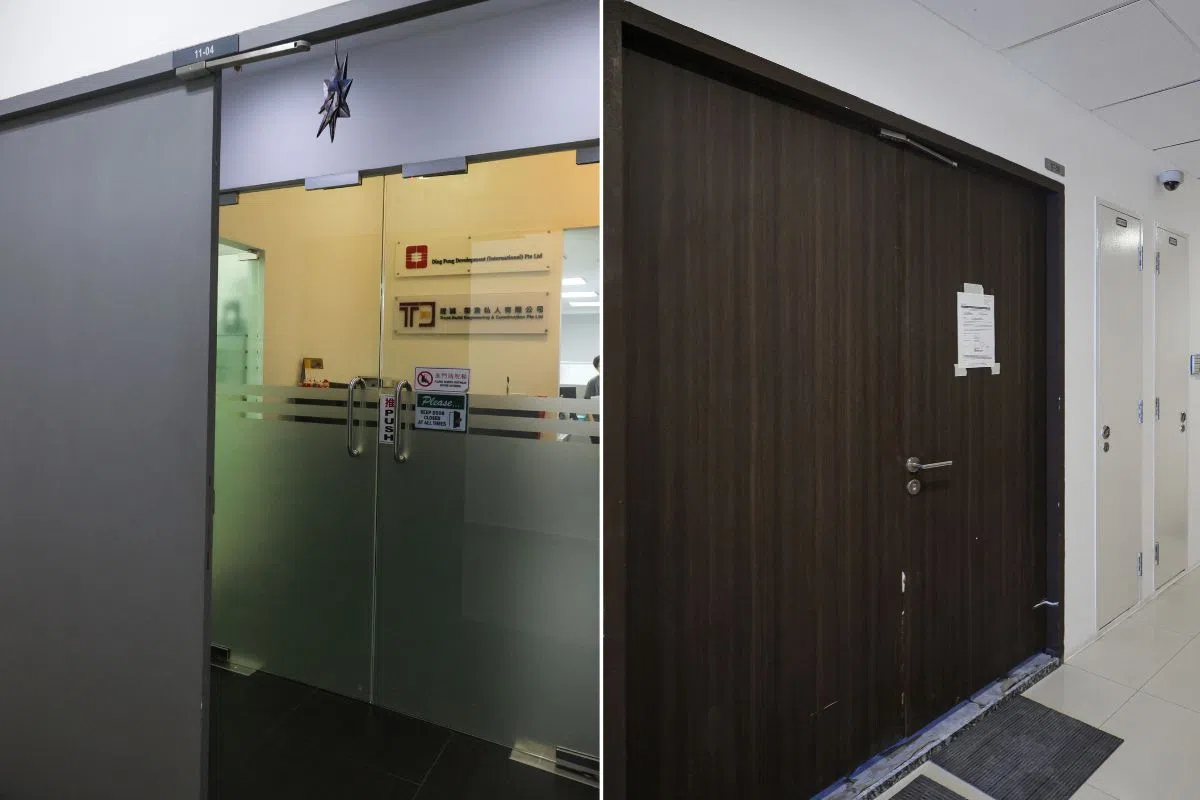 湖南奉天建设集团有限公司（右）和建诚·筑业私人有限公司（左） 于2022年，在人民协会为武吉巴督、静山和友诺士民众俱乐部的三个翻新工程招标活动中操纵投标。 （海峡时报）