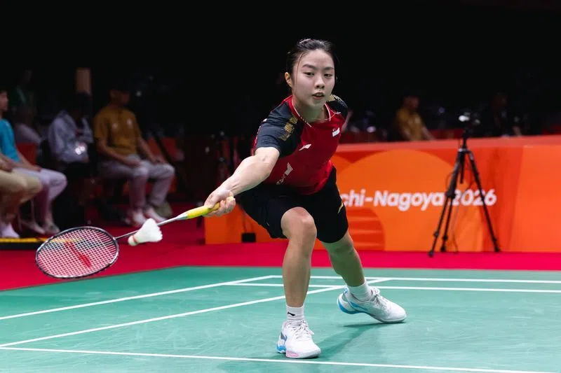 我国头号女单杨佳敏也顺利晋级16强。（新加坡全国奥理会提供）