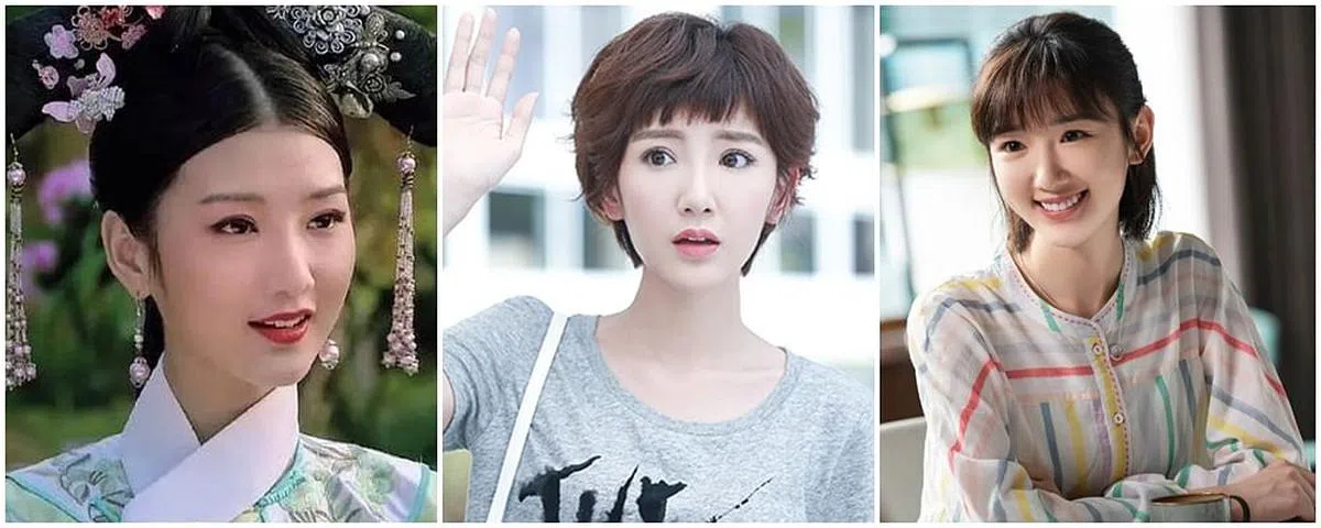 毛晓彤自《甄嬛传》（左）崭露头角，随后在《微微一笑很倾城》（中）饰演女主角的闺蜜打开知名度，《三十而已》则让她攀上演艺事业的高峰。（图/互联网）