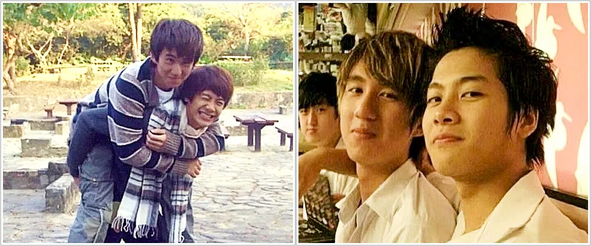 王嘉尔（左右图，右）与张权一起在香港的美国国际学校念书，两人曾一起偷溜出去参加派对，一起“闯祸”，渐渐建立起深厚友谊。（互联网）