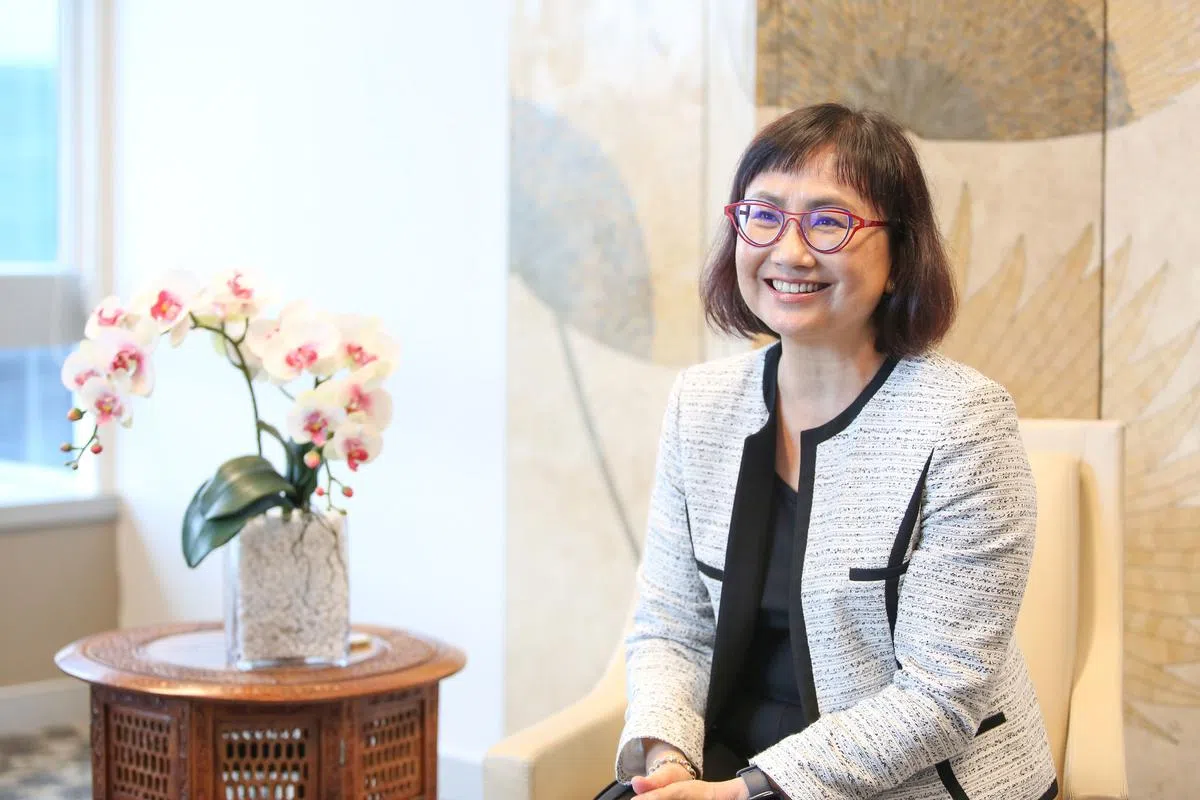 陈爱玲于总裁会客室接受《联合早报》专访。（档案照）